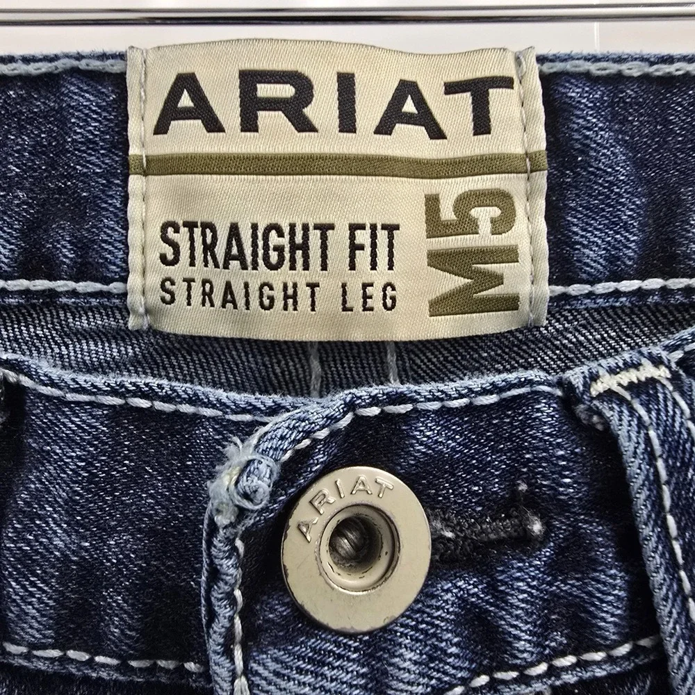 Ariat M5 Straight Fit Jeans Mens 29x28 Dark Wash Western Cowboy Stretch
